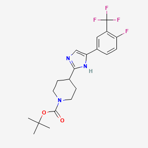 molecular formula C20H23F4N3O2 B1397806 tert-butyl 4-{4-[4-fluoro-3-(trifluoromethyl)phenyl]-1H-imidazol-2-yl}piperidine-1-carboxylate CAS No. 1082950-48-8