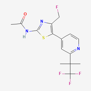 molecular formula C15H15F4N3OS B1397807 N-(4-(Fluoromethyl)-5-(2-(1,1,1-trifluoro-2-methyl-propan-2-yl)pyridin-4-yl)thiazol-2-yl)acetamide CAS No. 1217486-95-7