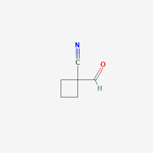 molecular formula C6H7NO B13978152 1-Formylcyclobutanecarbonitrile 