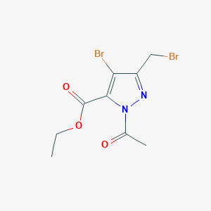 molecular formula C9H10Br2N2O3 B13978169 Ethyl 1-acetyl-4-bromo-3-(bromomethyl)-1h-pyrazole-5-carboxylate 