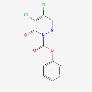 molecular formula C11H6Cl2N2O3 B13978241 phenyl 4,5-dichloro-6-oxopyridazine-1(6H)-carboxylate 