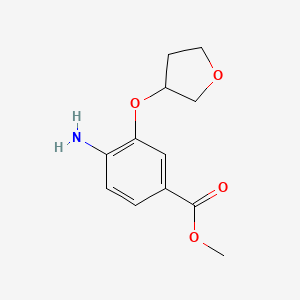 molecular formula C12H15NO4 B1397831 Methyl 4-amino-3-(oxolan-3-yloxy)benzoate CAS No. 917909-45-6