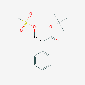 molecular formula C14H20O5S B13978310 tert-Butyl (R)-3-[(Methylsulfonyl)oxy]-2-phenylpropanoate 
