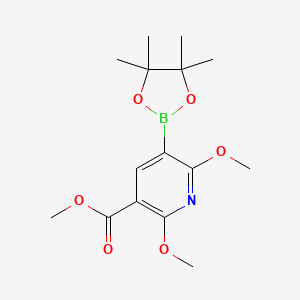 molecular formula C15H22BNO6 B1397836 Methyl 2,6-dimethoxy-5-(4,4,5,5-tetramethyl-1,3,2-dioxaborolan-2-yl)nicotinate CAS No. 1220423-76-6