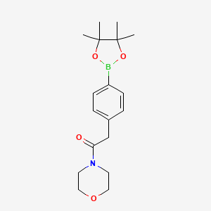 molecular formula C18H26BNO4 B1397837 1-吗啉-2-(4-(4,4,5,5-四甲基-1,3,2-二氧杂硼烷-2-基)苯基)乙酮 CAS No. 1092563-23-9
