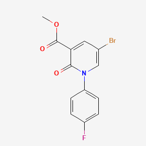 molecular formula C13H9BrFNO3 B13978381 Methyl 5-bromo-1-(4-fluorophenyl)-2-oxo-1,2-dihydropyridine-3-carboxylate 
