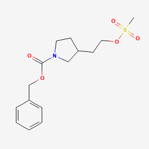 molecular formula C15H21NO5S B13978414 Benzyl 3-(2-((methylsulfonyl)oxy)ethyl)pyrrolidine-1-carboxylate 