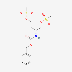 molecular formula C14H21NO8S2 B1397842 (R)-2-(((Benzyloxy)carbonyl)amino)butane-1,4-diyl dimethanesulfonate CAS No. 655785-24-3
