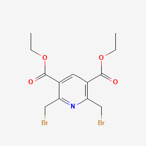 molecular formula C13H15Br2NO4 B13978431 Diethyl 2,6-bis(bromomethyl)pyridine-3,5-dicarboxylate CAS No. 185540-29-8
