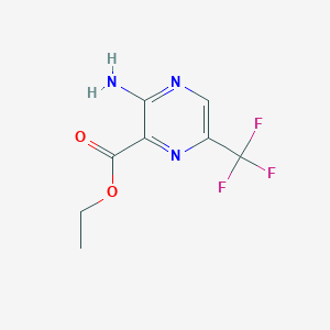 molecular formula C8H8F3N3O2 B13978463 Ethyl 3-amino-6-(trifluoromethyl)pyrazine-2-carboxylate 