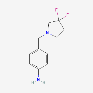 molecular formula C11H14F2N2 B1397849 4-(3,3-Difluoropyrrolidin-1-ylmethyl)-phenylamine CAS No. 1093095-05-6