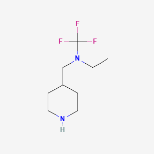 molecular formula C9H17F3N2 B13978497 N-(piperidin-4-ylmethyl)-N-(trifluoromethyl)ethanamine 