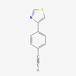 molecular formula C11H7NS B13978530 4-(4-ethynylphenyl)Thiazole 