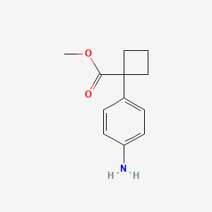 molecular formula C12H15NO2 B1397855 1-(4-Amino-phenyl)-cyclobutanecarboxylic acid methyl ester CAS No. 1215017-84-7
