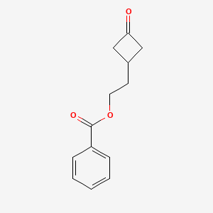 molecular formula C13H14O3 B13978590 3-[2-(Benzoyloxy)ethyl]cyclobutanone CAS No. 346425-60-3