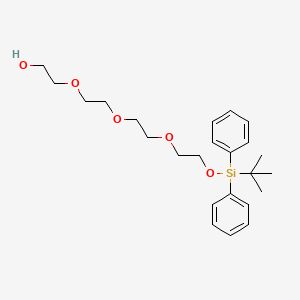molecular formula C24H36O5Si B1397877 2,2-Dimethyl-3,3-diphenyl-4,7,10,13-tetraoxa-3-silapentadecan-15-ol CAS No. 198210-37-6