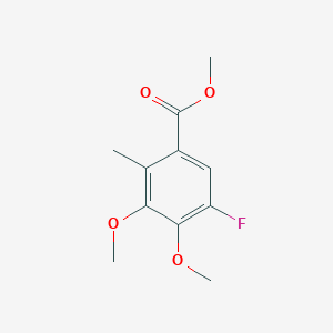 molecular formula C11H13FO4 B13978788 Methyl 5-fluoro-3,4-dimethoxy-2-methylbenzoate 