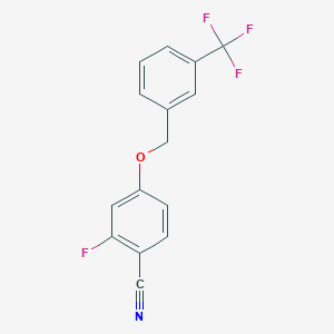 molecular formula C15H9F4NO B1397880 2-Fluoro-4-(3-(trifluoromethyl)-benzyloxy)benzonitrile CAS No. 1240309-68-5