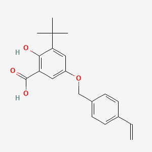 molecular formula C20H22O4 B13978831 3-(tert-Butyl)-2-hydroxy-5-((4-vinylbenzyl)oxy)benzoic acid 