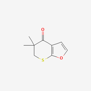 molecular formula C9H10O2S B13978855 5,5-dimethyl-6H-thiopyrano[2,3-b]furan-4-one 