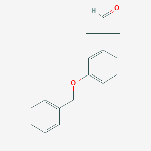 molecular formula C17H18O2 B139789 2-(3-(Benzyloxy)phenyl)-2-methylpropanal CAS No. 70120-09-1