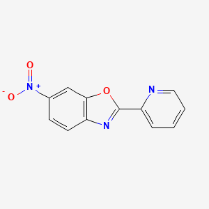 molecular formula C12H7N3O3 B13978900 6-Nitro-2-(pyridin-2-yl)-1,3-benzoxazole CAS No. 61382-09-0