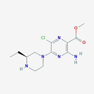 molecular formula C12H18ClN5O2 B1397893 (S)-Methyl 3-amino-6-chloro-5-(3-ethylpiperazin-1-yl)pyrazine-2-carboxylate CAS No. 906810-37-5