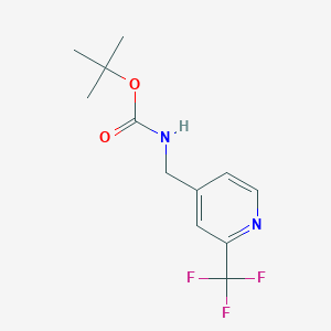 molecular formula C12H15F3N2O2 B1397901 tert-Butyl ((2-(trifluoromethyl)pyridin-4-yl)methyl)carbamate CAS No. 916210-33-8