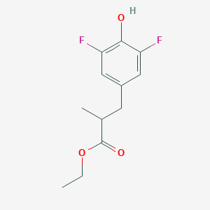 molecular formula C12H14F2O3 B1397903 Ethyl 3-(3,5-difluoro-4-hydroxyphenyl)-2-methylpropanoate CAS No. 1224103-93-8