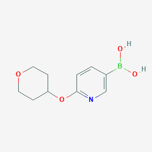 molecular formula C10H14BNO4 B1397910 (6-((Tetrahydro-2H-pyran-4-yl)oxy)pyridin-3-yl)boronic acid CAS No. 1028745-48-3