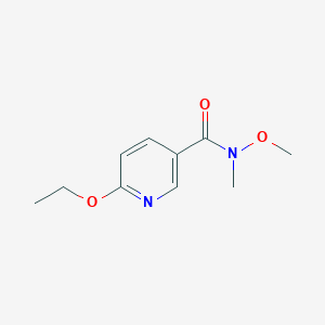 molecular formula C10H14N2O3 B13979113 6-ethoxy-N-methoxy-N-methylnicotinamide 