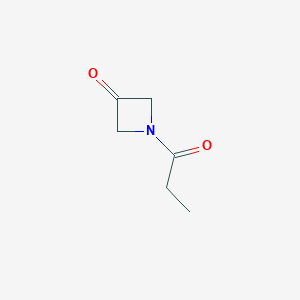 molecular formula C6H9NO2 B13979149 1-Propionylazetidin-3-one 