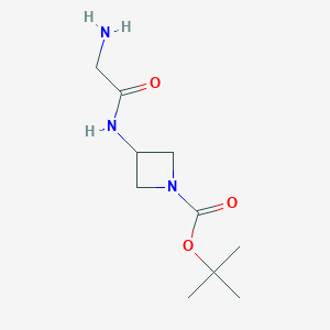 molecular formula C10H19N3O3 B13979234 Tert-butyl 3-(aminoacetylamino)-1-azetidinecarboxylate CAS No. 193269-83-9
