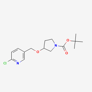 molecular formula C15H21ClN2O3 B13979247 tert-Butyl 3-((6-chloropyridin-3-yl)methoxy)pyrrolidine-1-carboxylate 