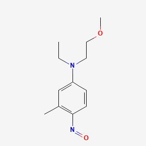 molecular formula C12H18N2O2 B13979320 Benzenamine, N-ethyl-N-(2-methoxyethyl)-3-methyl-4-nitroso- CAS No. 63134-20-3