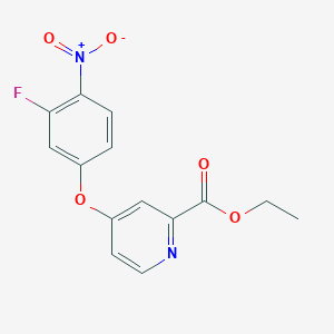molecular formula C14H11FN2O5 B13979323 Ethyl 4-(3-fluoro-4-nitrophenoxy)pyridine-2-carboxylate 
