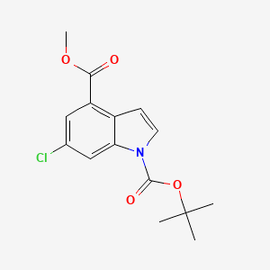 molecular formula C15H16ClNO4 B1397936 1-tert-Butyl 4-methyl 6-chloro-1H-indole-1,4-dicarboxylate CAS No. 1090903-80-2