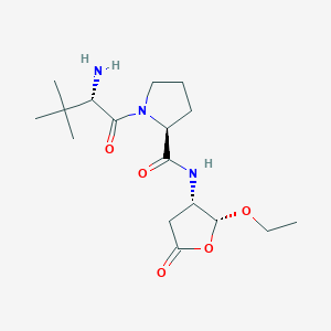 molecular formula C17H29N3O5 B1397947 （S）-1-（（S）-2-氨基-3,3-二甲基丁酰）-N-（（2R,3S）-2-乙氧基-5-氧代四氢呋喃-3-基）吡咯烷-2-甲酰胺 CAS No. 865839-06-1