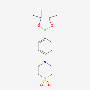 molecular formula C16H24BNO4S B1397948 4-(4-(4,4,5,5-Tetramethyl-1,3,2-dioxaborolan-2-YL)phenyl)thiomorpholine 1,1-dioxide CAS No. 1093878-43-3