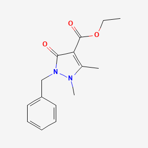 molecular formula C15H18N2O3 B13979548 Ethyl 2-benzyl-1,5-dimethyl-3-oxo-2,3-dihydro-1H-pyrazole-4-carboxylate 