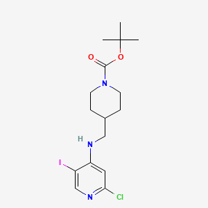 molecular formula C16H23ClIN3O2 B1397957 叔丁基 4-(((2-氯-5-碘吡啶-4-基)氨基)甲基)哌啶-1-羧酸酯 CAS No. 1137477-86-1