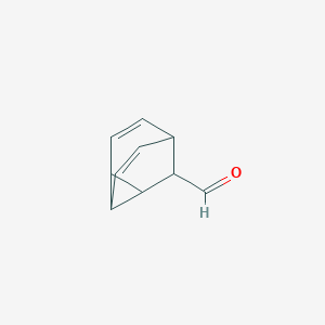 molecular formula C10H10O B13979583 Tricyclo[3.3.1.0~2,8~]nona-3,6-diene-9-carbaldehyde CAS No. 54549-58-5