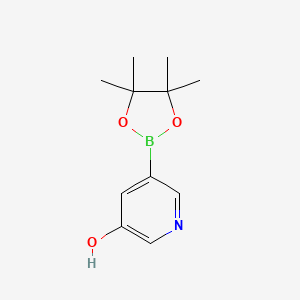 molecular formula C11H16BNO3 B1397960 5-(4,4,5,5-Tetramethyl-1,3,2-dioxaborolan-2-yl)pyridin-3-ol CAS No. 1171891-35-2
