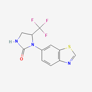 molecular formula C11H8F3N3OS B1397974 1-Benzothiazol-6-yl-5-trifluoromethyl-imidazolidin-2-one CAS No. 1260009-48-0