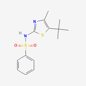 molecular formula C14H18N2O2S2 B13979792 N-(5-tert-butyl-4-methyl-1,3-thiazol-2-yl)benzenesulfonamide CAS No. 22274-91-5