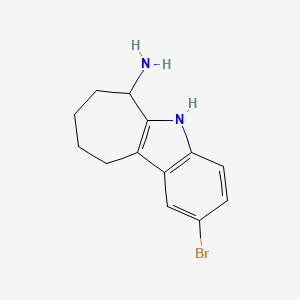 molecular formula C13H15BrN2 B1397980 2-Bromo-5,6,7,8,9,10-hexahydrocyclohepta[b]indol-6-amine CAS No. 812649-40-4