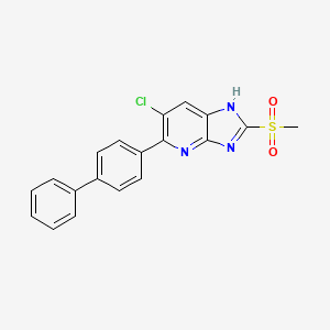 molecular formula C19H14ClN3O2S B13979804 6-chloro-2-methylsulfonyl-5-(4-phenylphenyl)-1H-imidazo[4,5-b]pyridine 