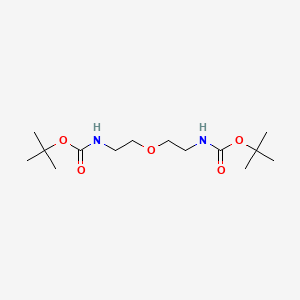 molecular formula C14H28N2O5 B1397983 tert-butyl N-[2-(2-{[(tert-butoxy)carbonyl]amino}ethoxy)ethyl]carbamate CAS No. 1262534-14-4