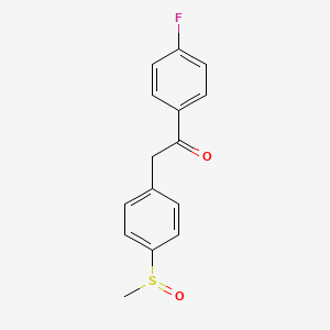 molecular formula C15H13FO2S B13979927 1-(4-Fluorophenyl)-2-[4-(methanesulfinyl)phenyl]ethan-1-one CAS No. 36187-64-1