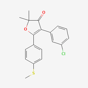 molecular formula C19H17ClO2S B13979942 4-(3-chlorophenyl)-2,2-dimethyl-5-(4-(methylthio)phenyl)furan-3(2H)-one 